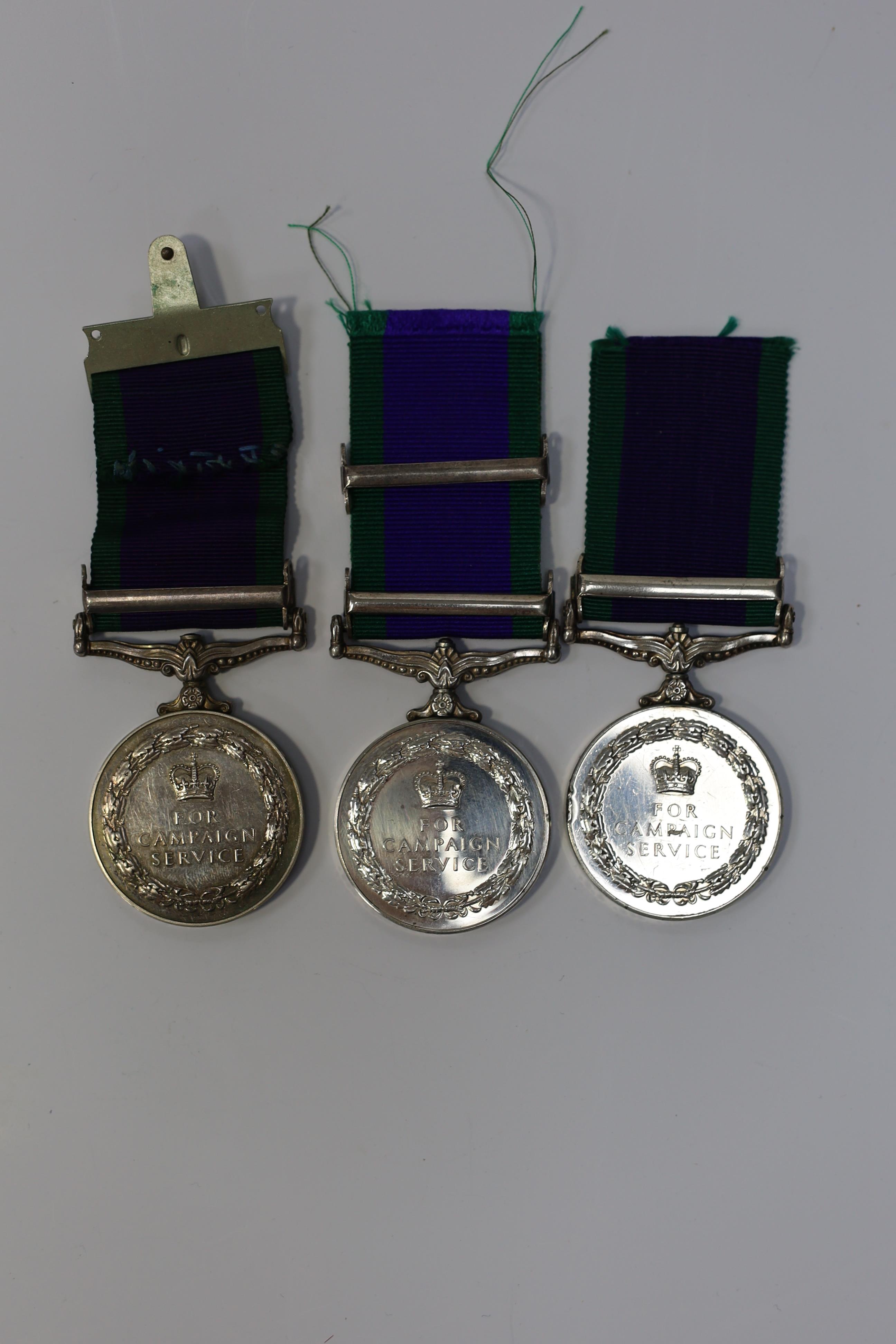 Three ERII Campaign Service Medals